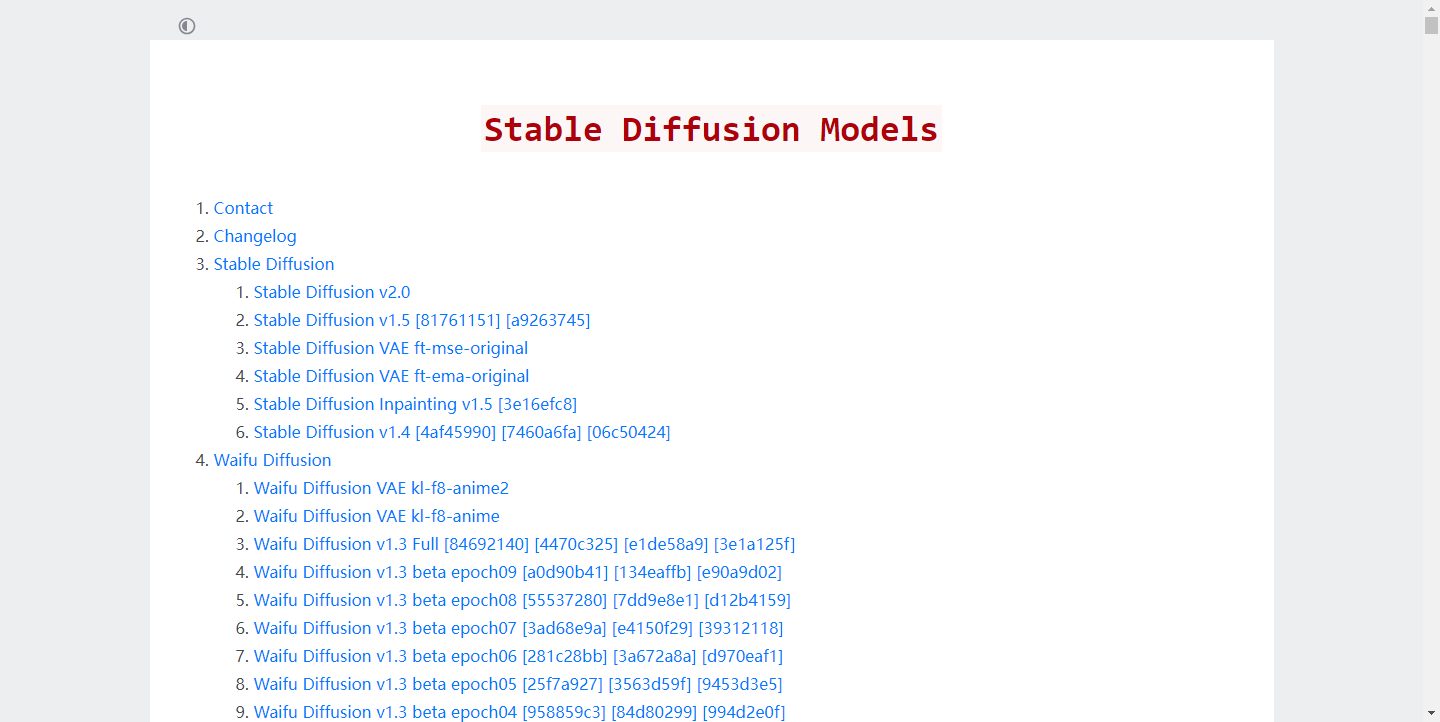 Stable Diffusion Models（1）