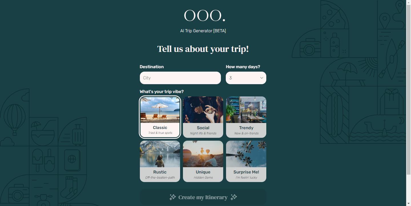 OOO. AI Trip Generator